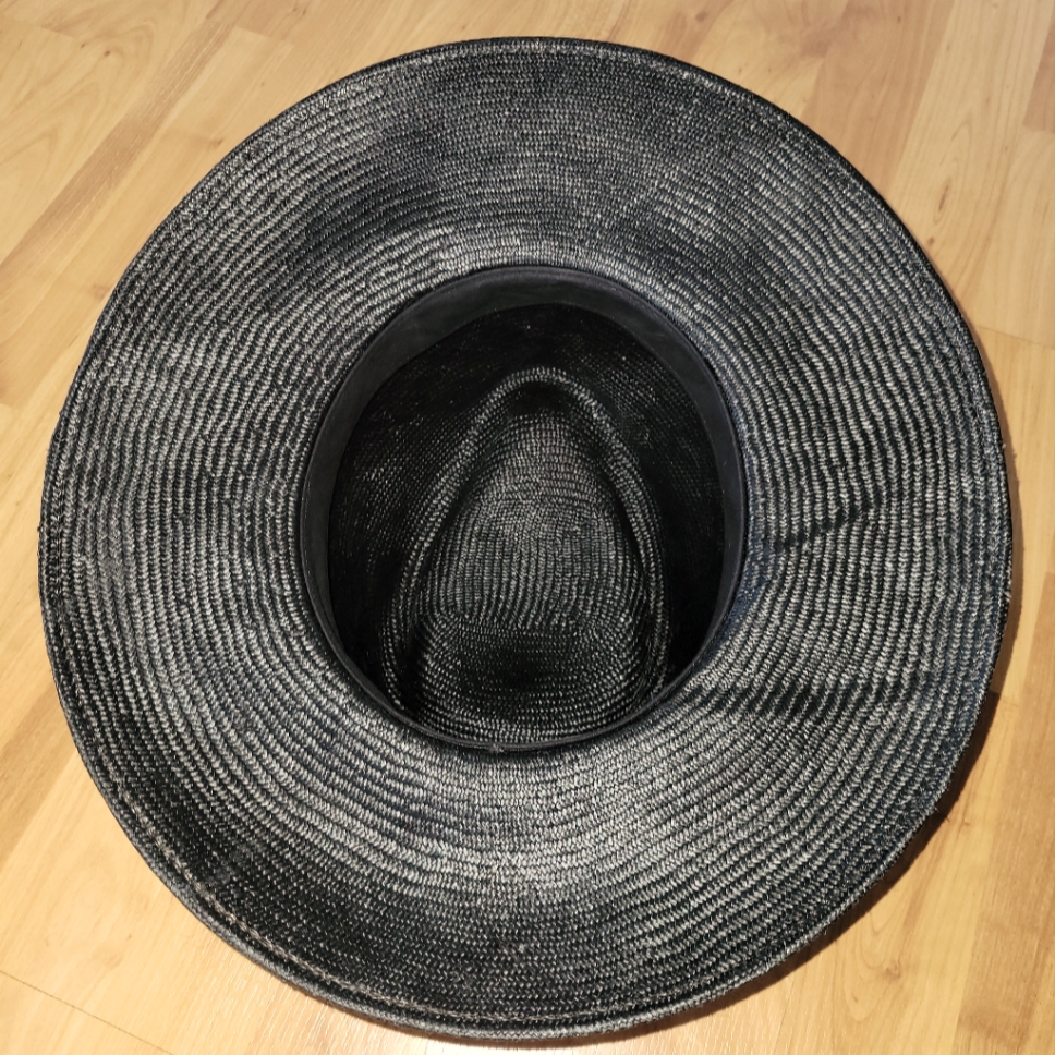 Janessa Leone Black Straw Fedora Hat L — image 7 of 8